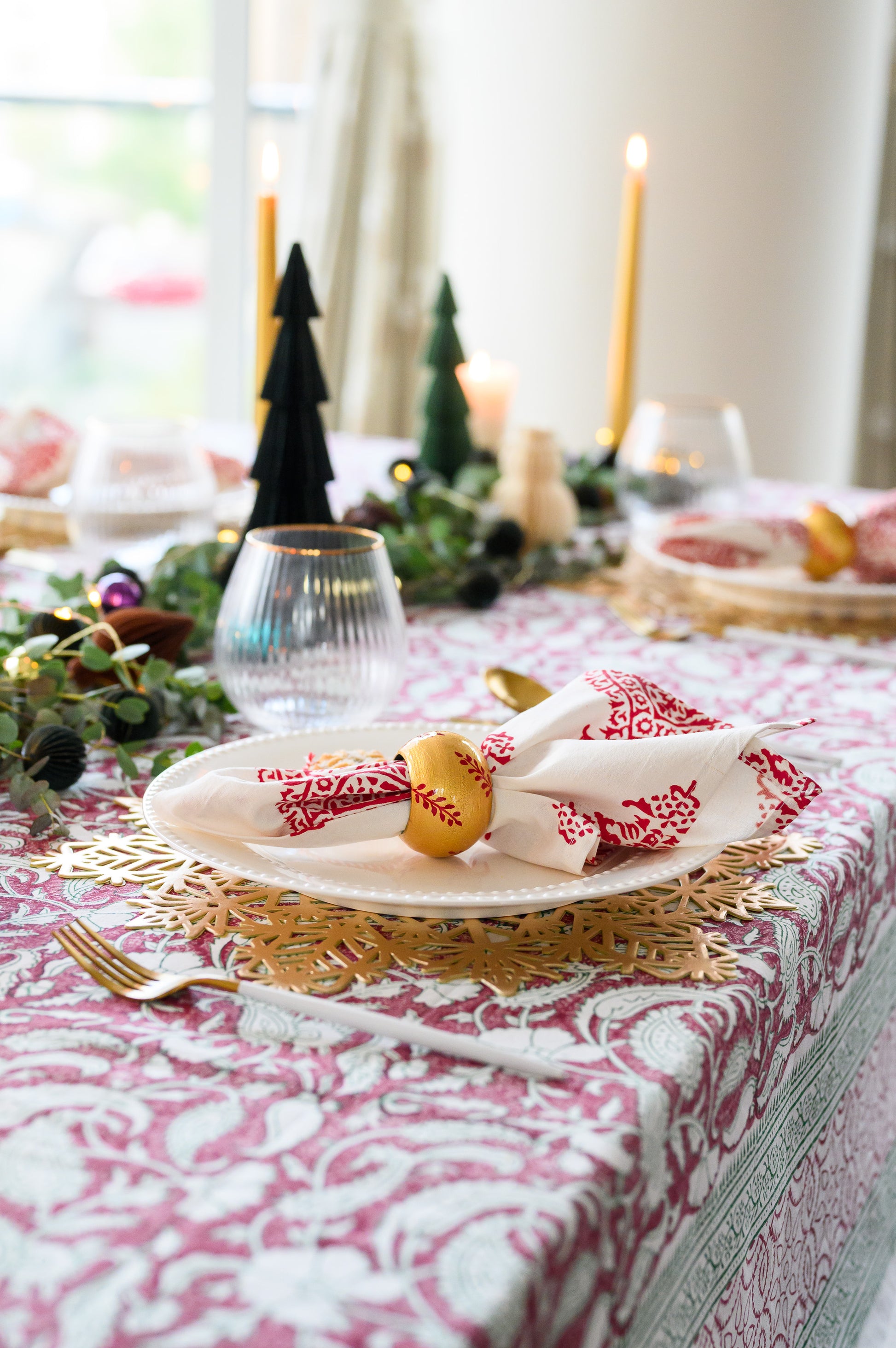 BLOCK PRINT TABLECLOTH