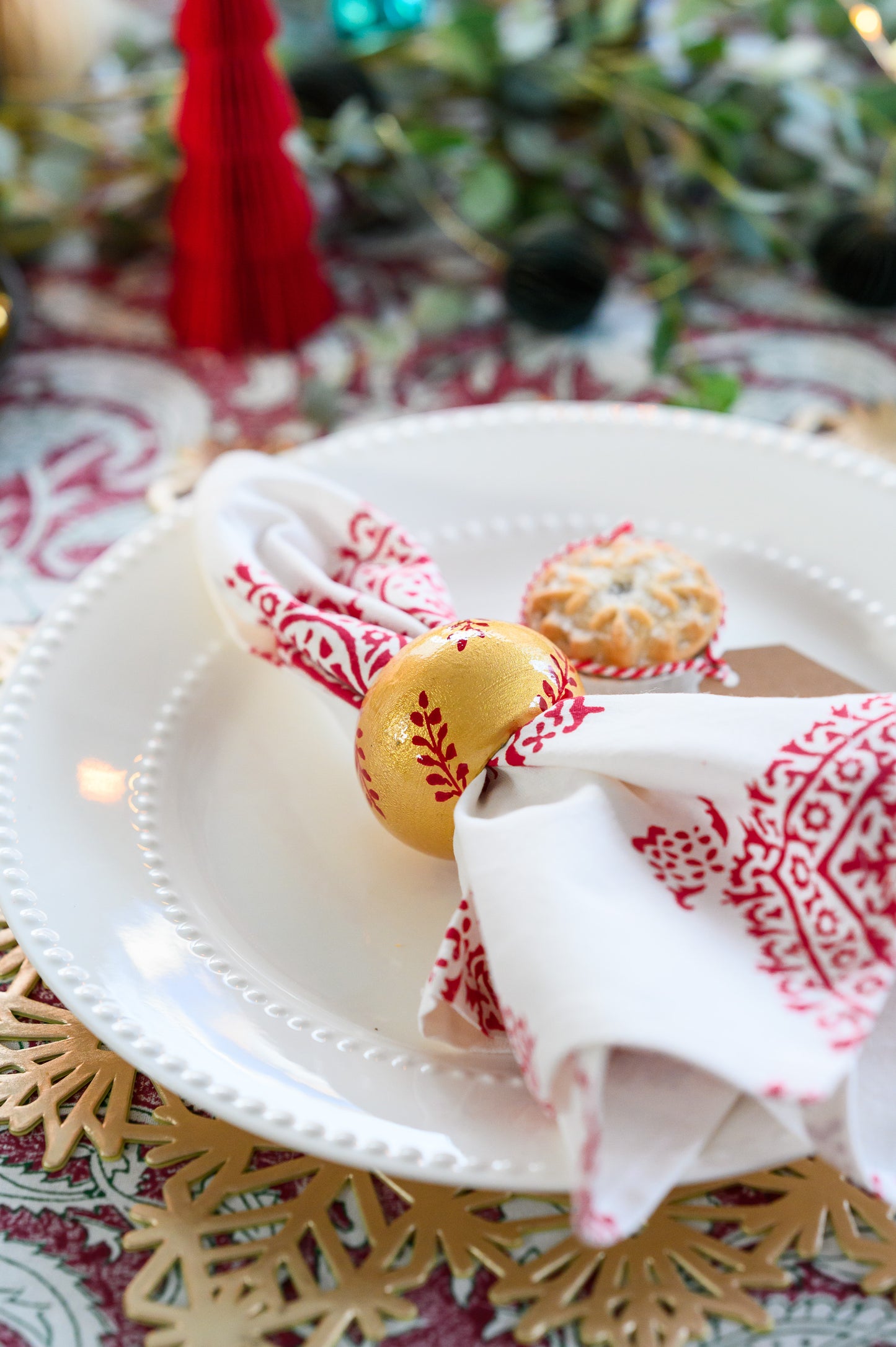 GOLD LEAF HAND PAINTED NAPKIN RINGS