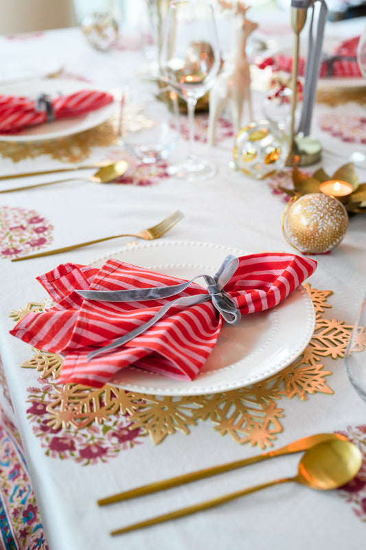 JAIPUR STRIPE COTTON NAPKINS - SET OF 4