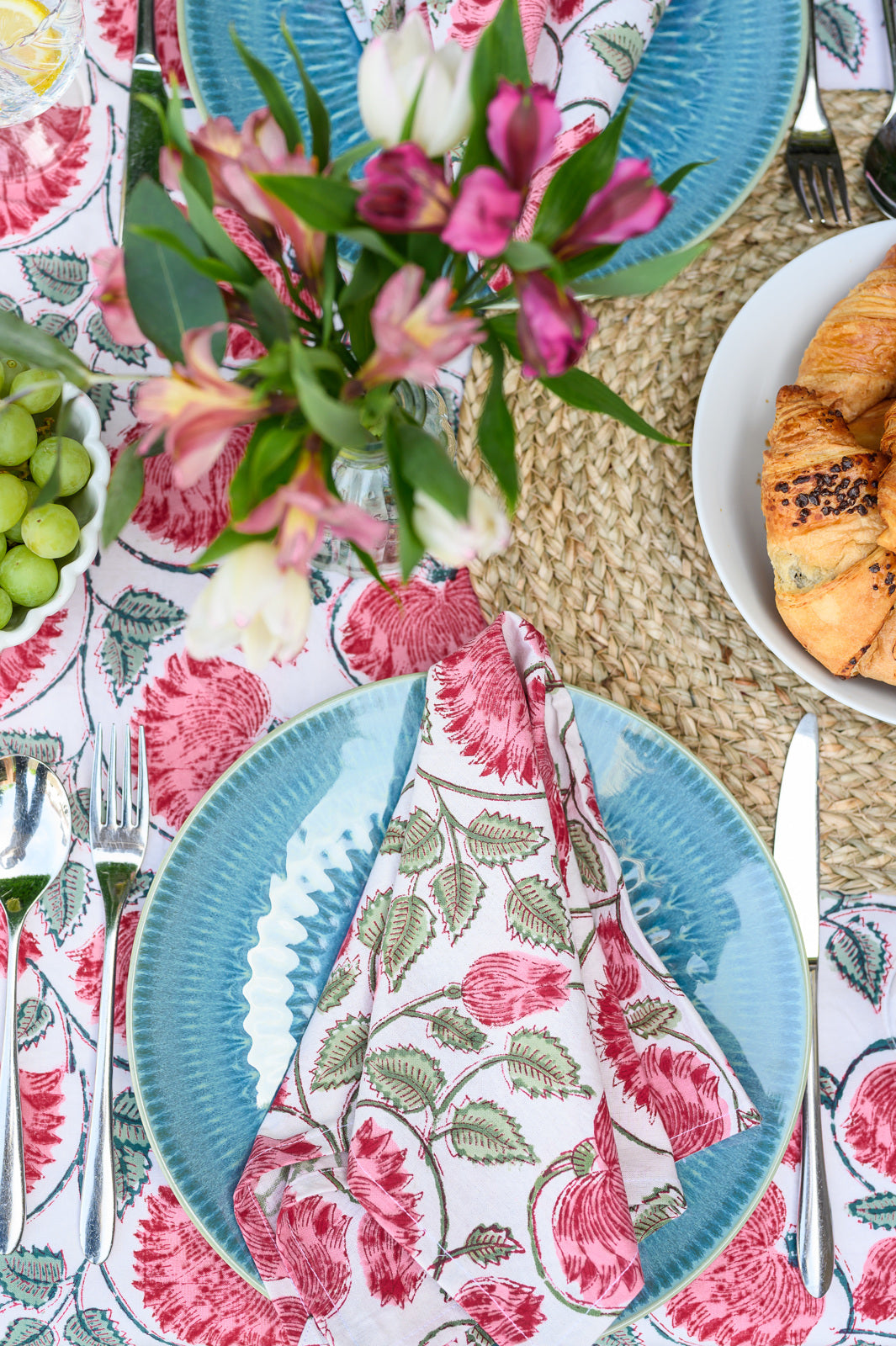 PINK LOTUS TABLECLOTH