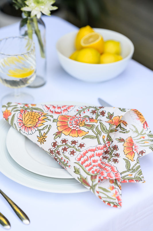 NARANGI BLOCK PRINT NAPKINS