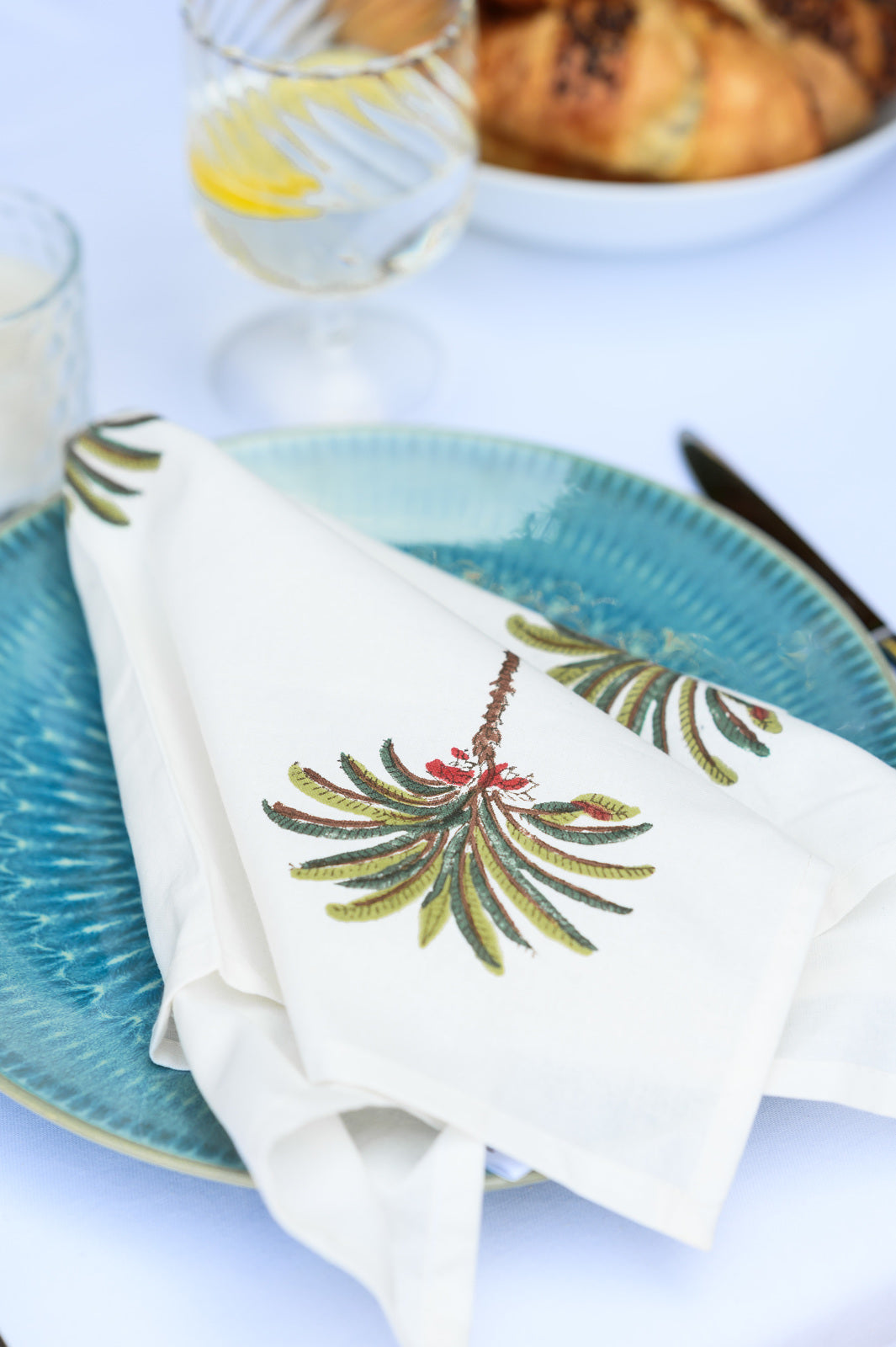 Palm Tree Block Print Napkins