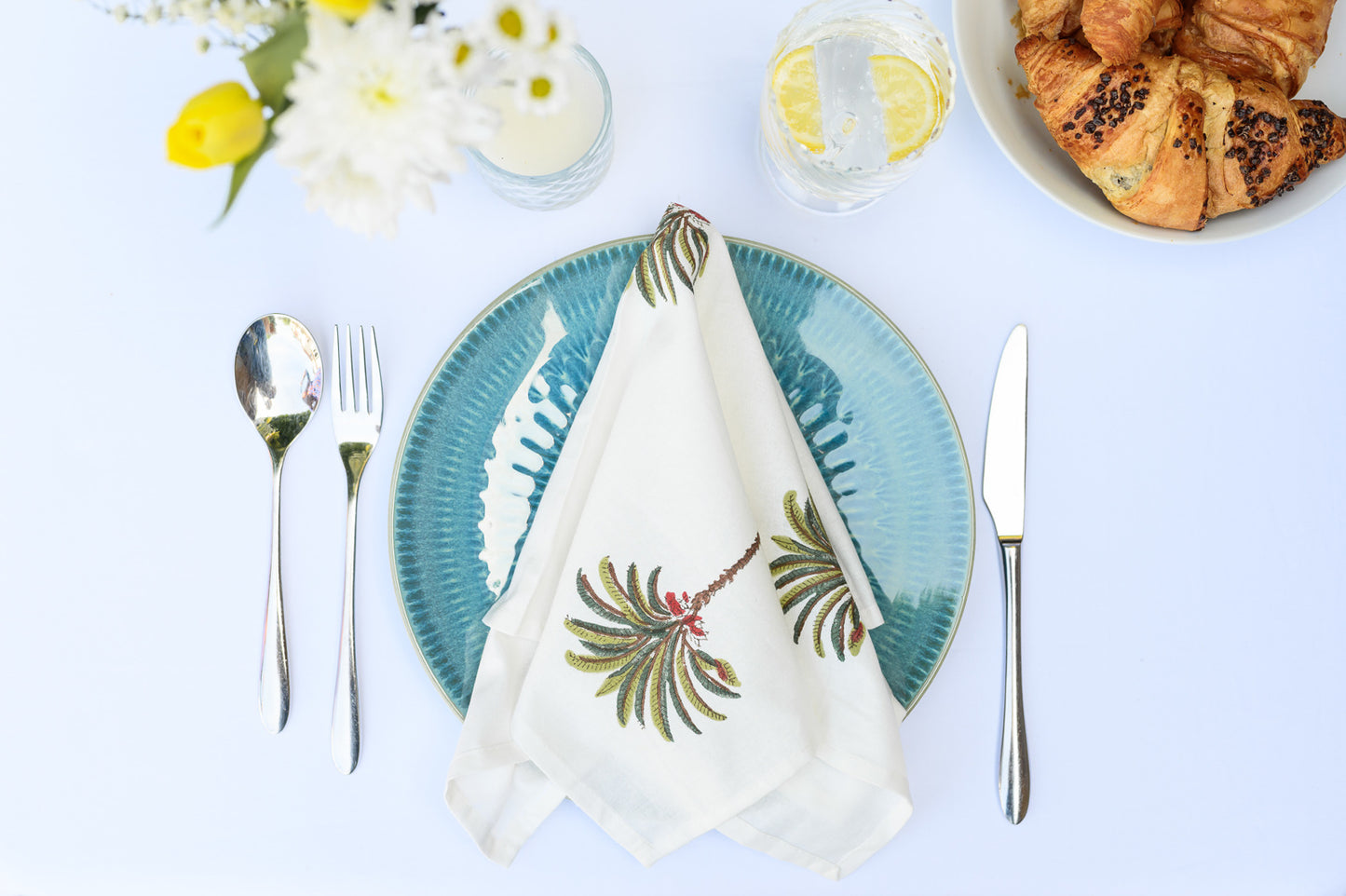 Palm Tree Block Print Napkins