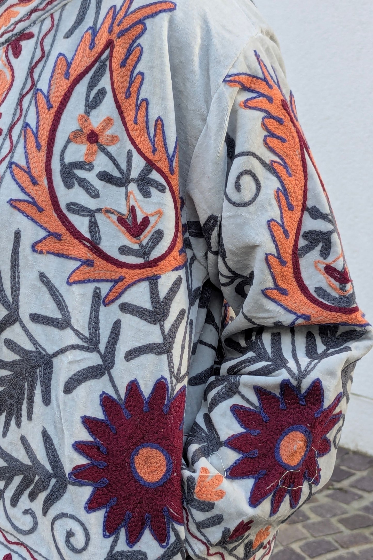 VELVET SUZANI JACKET - GREY & CORAL