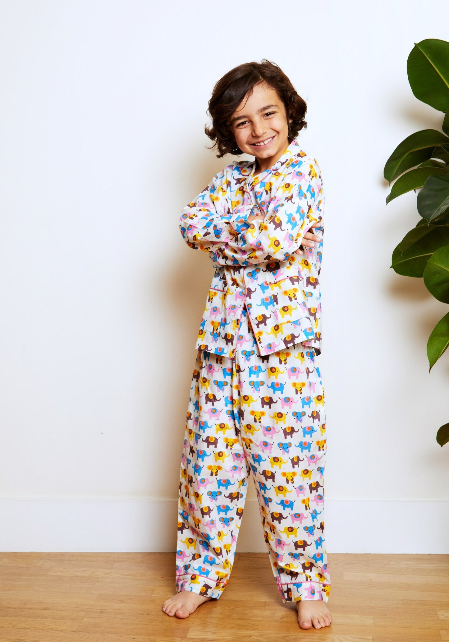 Kids Block Print Cotton Summer Pyjama Set