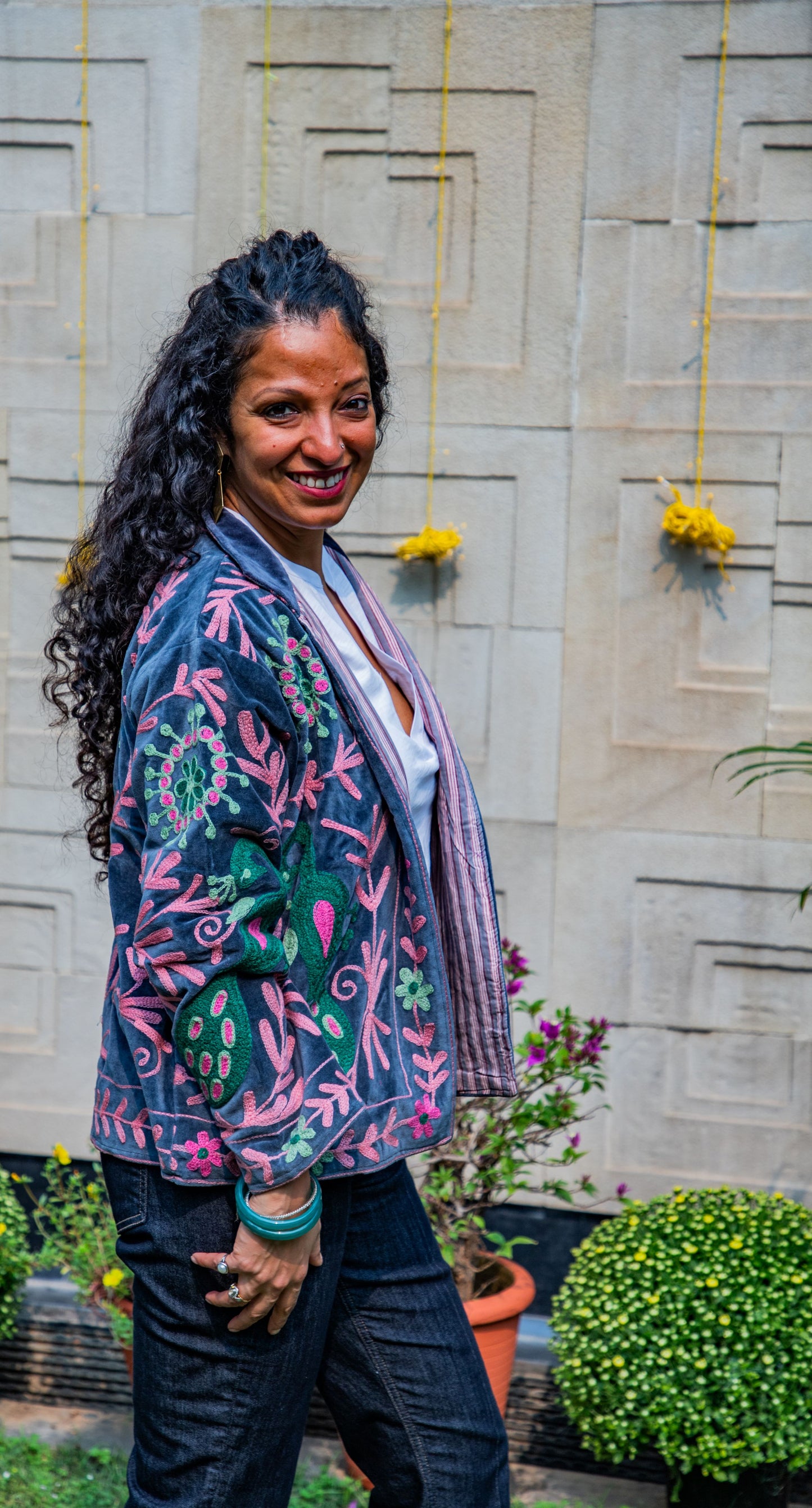 VELVET SUZANI JACKET - CHARCOAL GREY