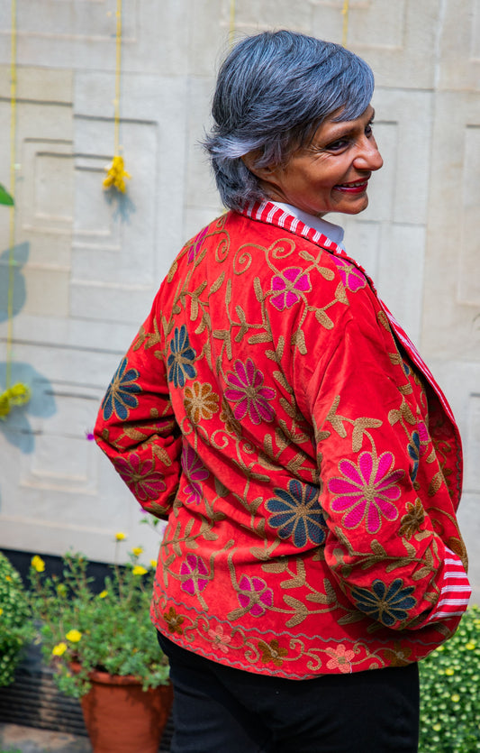 VELVET SUZANI JACKET - BURNT ORANGE