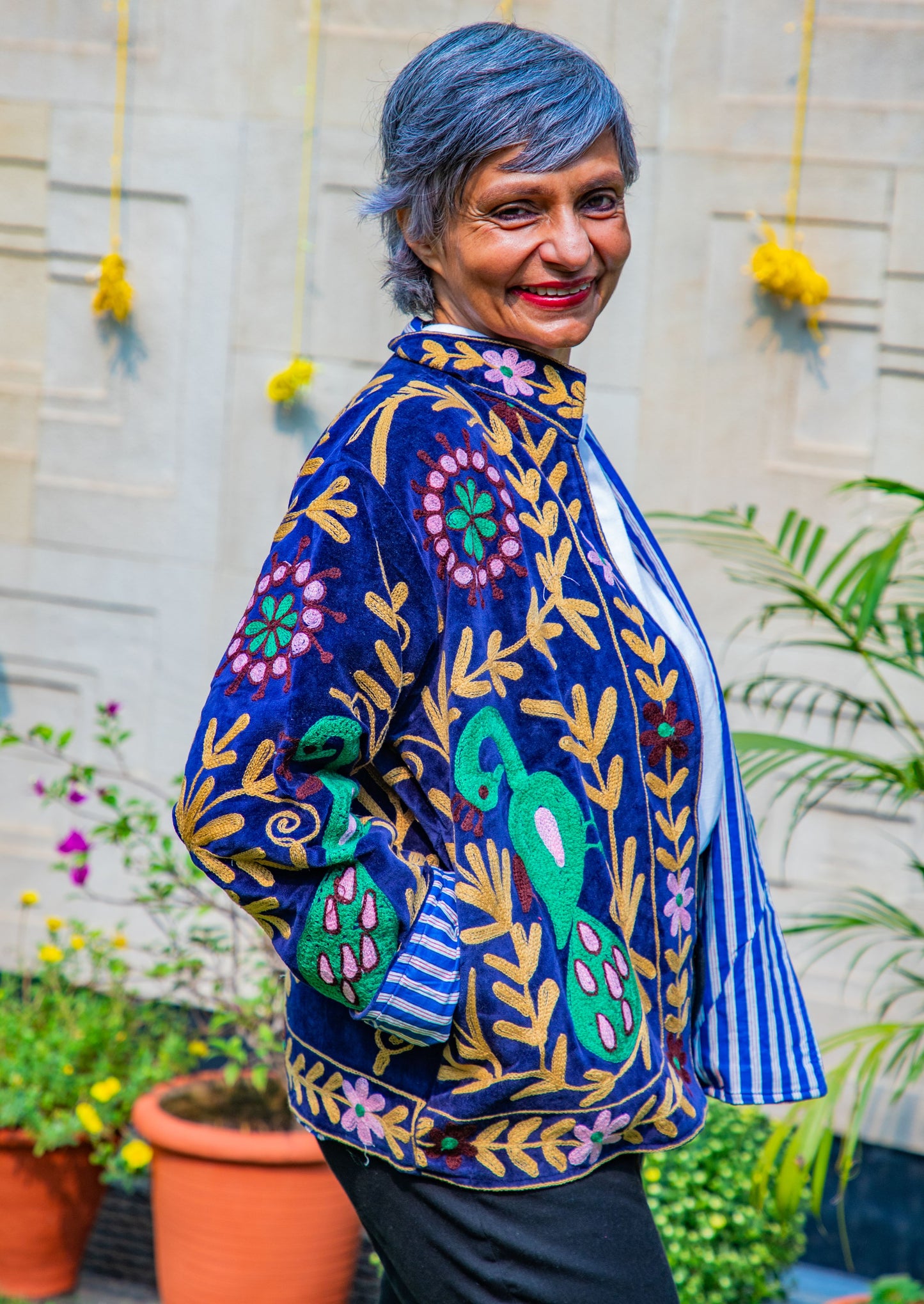 VELVET SUZANI JACKET - ROYAL BLUE PEACOCK