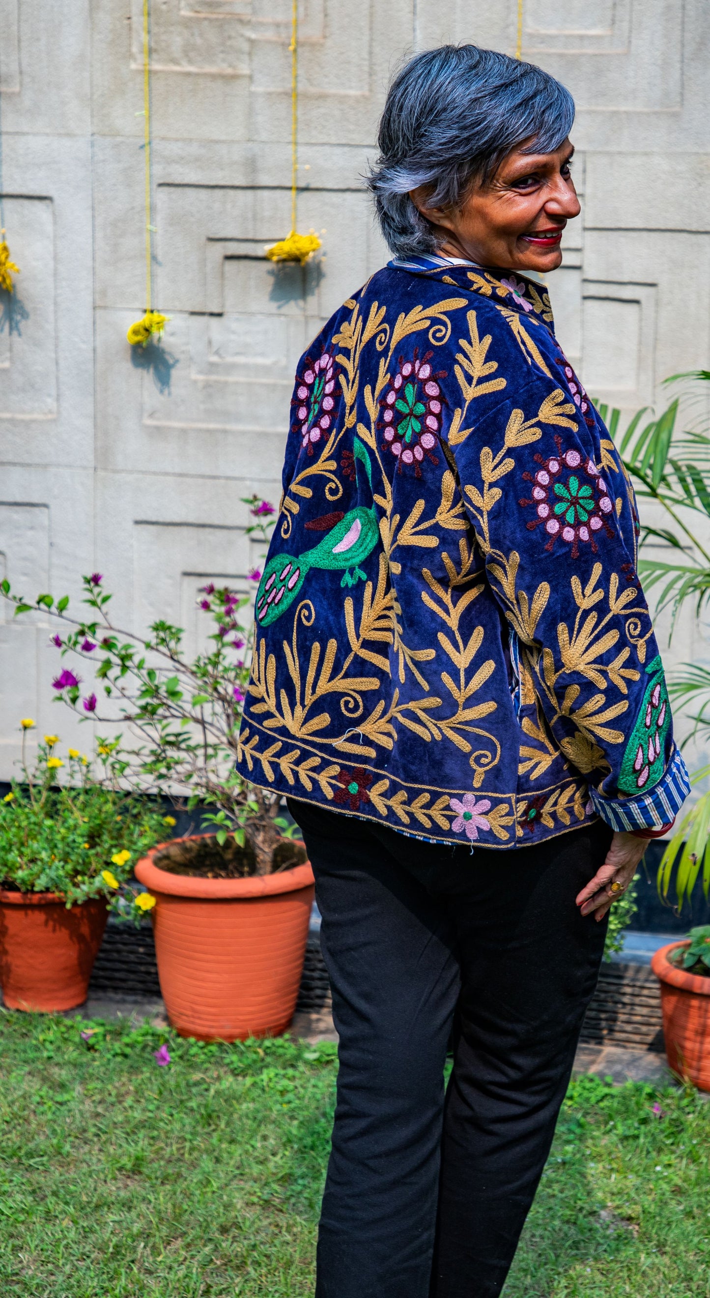 VELVET SUZANI JACKET - ROYAL BLUE PEACOCK