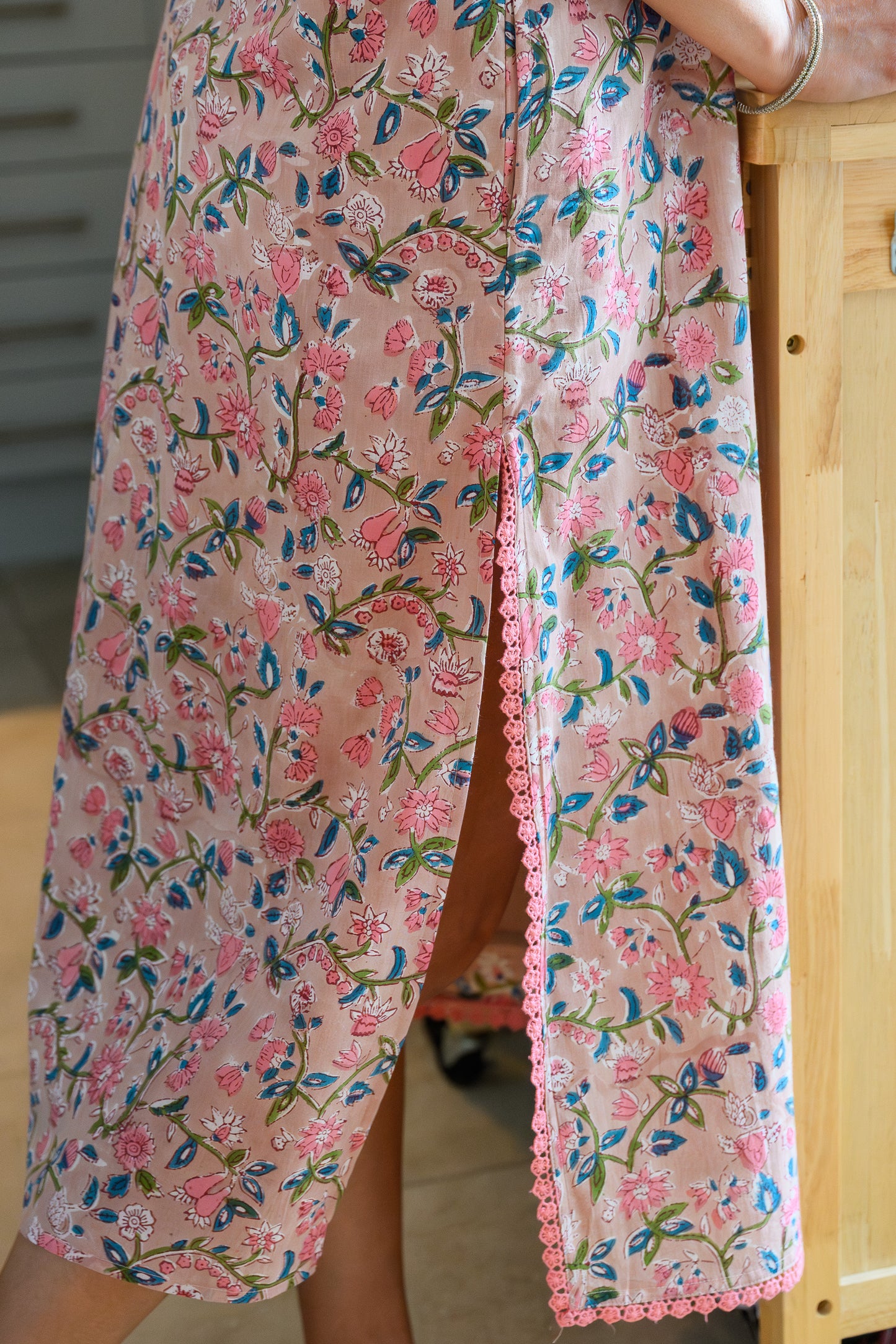 COTTON NIGHTDRESS - BLUSH PINK FLORAL