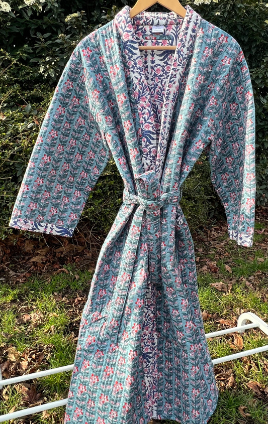 LUXURY QUILTED COTTON DRESSING GOWN
