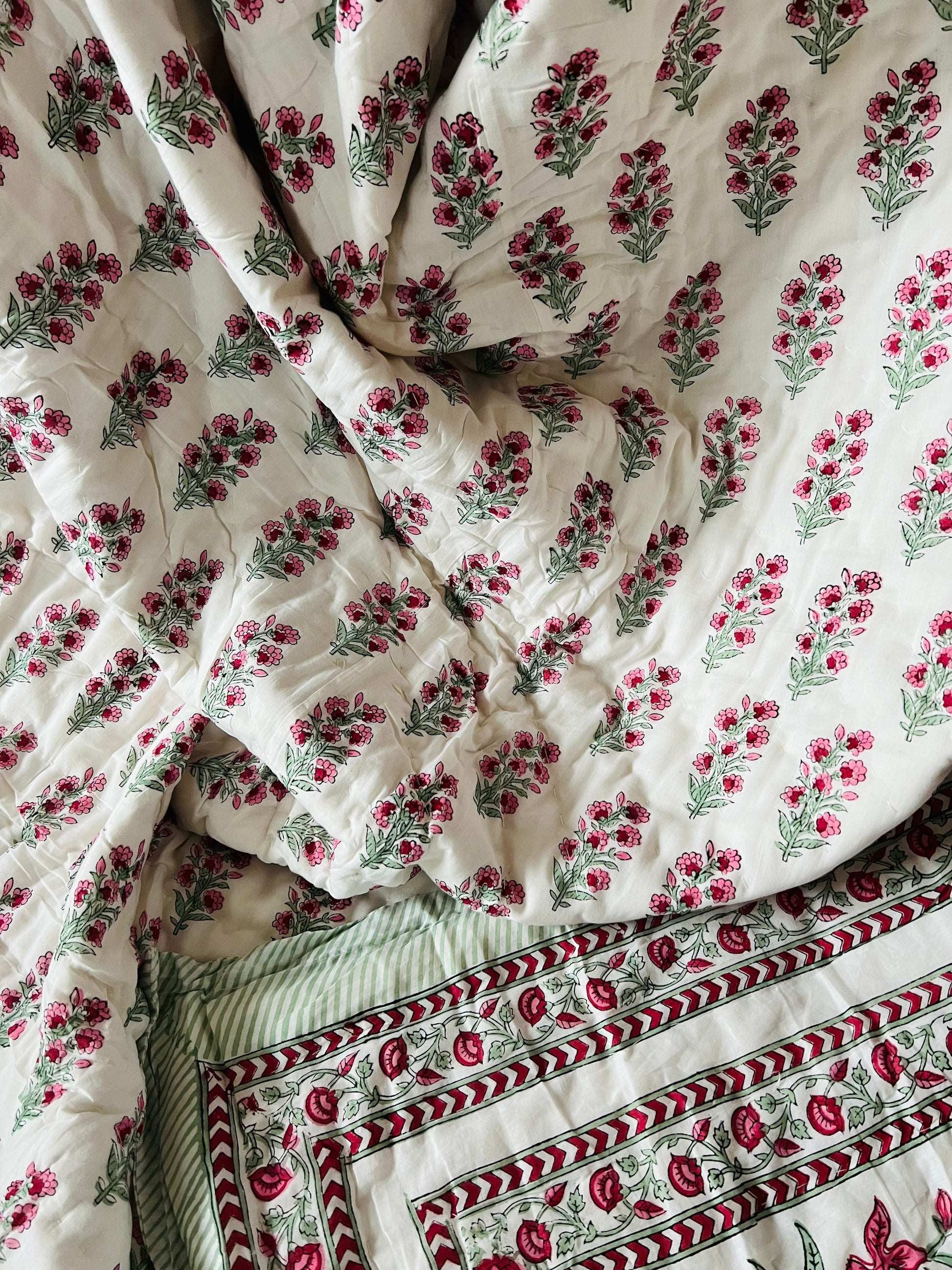 floral cotton quilt