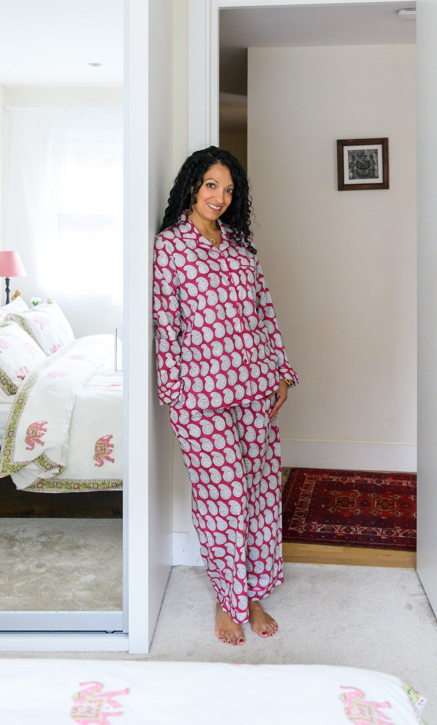 Block print cotton women's pyjama set