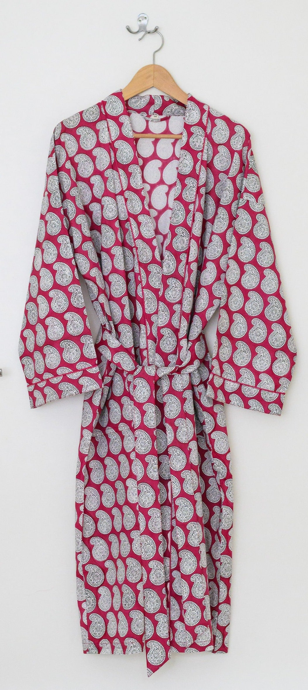 Block print lightweight cotton robe